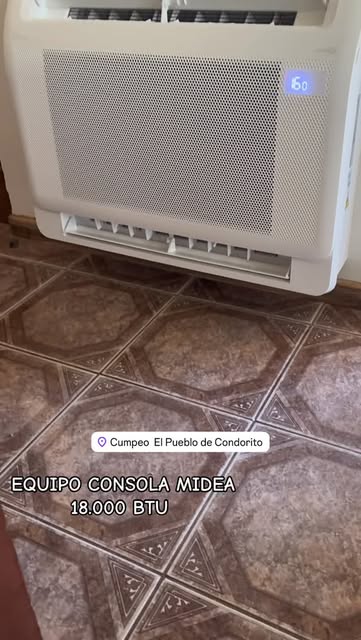Equipo consola Midea de 18.000 BTU instalado por BYN Servicios en Cumpeo